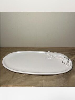 White Ceramic Cat jewelry tray